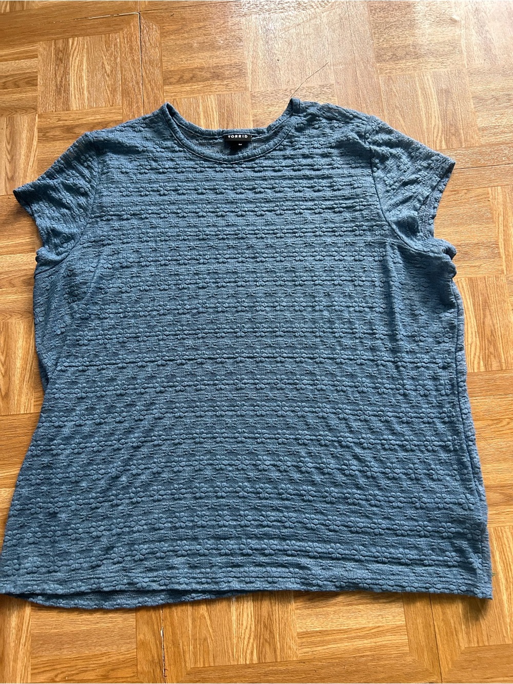 Torrid Blue Sheer Fitted Top- 1X